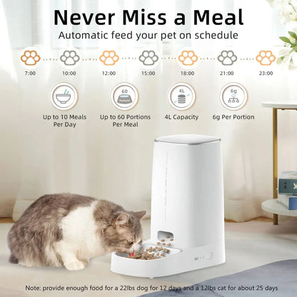 Automatischer Futterspender mit App – Trockenfutter für Katze & Hund